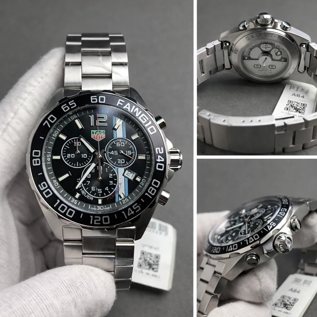 Tag Heuer Formula 1 replica watch QC photos showing dial, case, and bracelet details