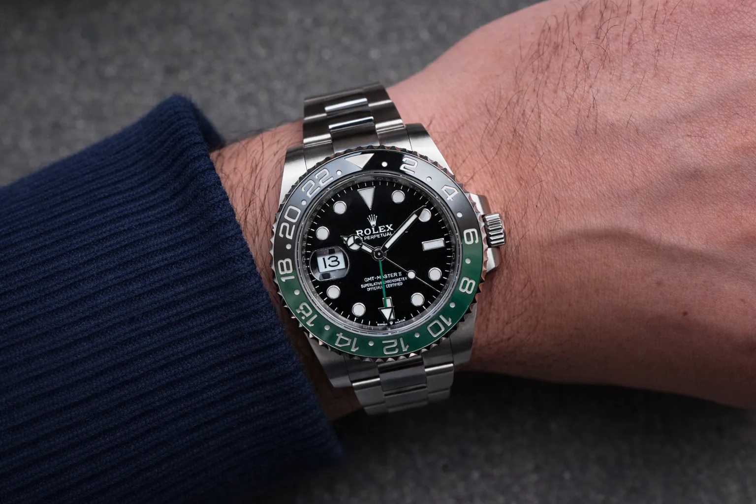 luxury watch on wrist showing bracelet fit and wrist balance during daily wear