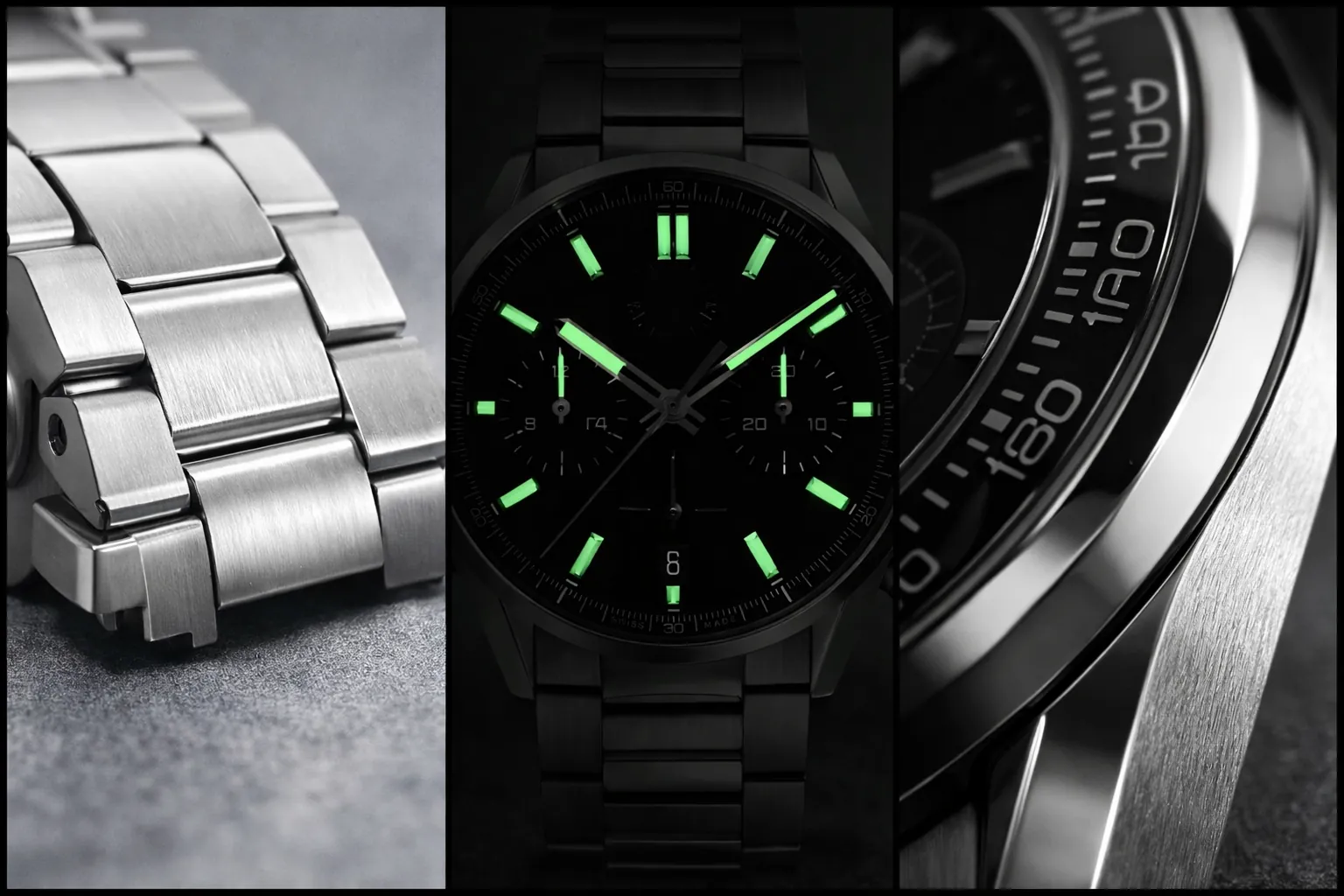 best carrera replica material details bracelet construction lume performance and brushed polished finishing