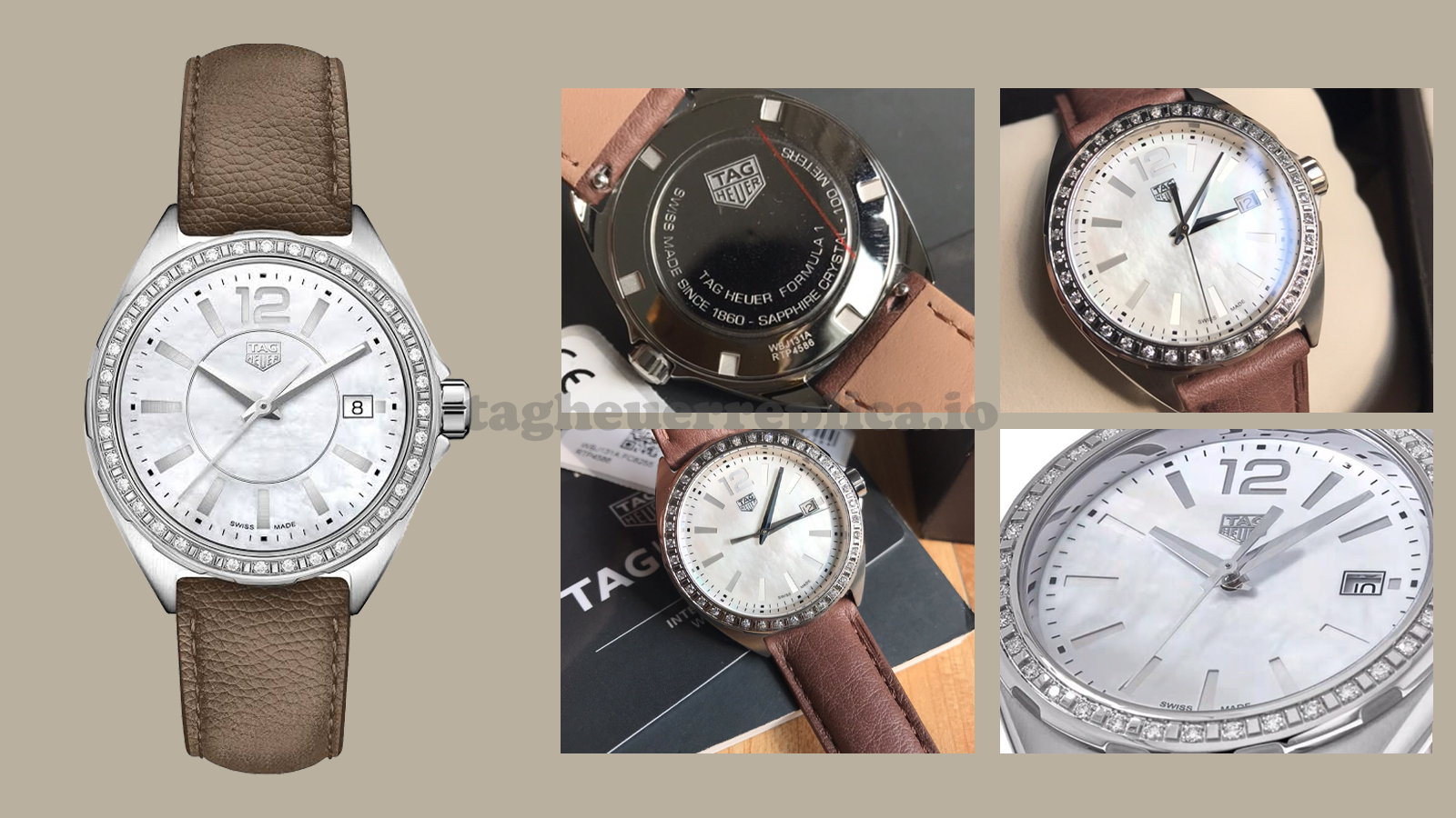 نسخة طبق الأصل من TAG Heuer Formula 1 WBJ131A.FC8255 بقطر 35 مم وقرص من أم اللؤلؤ الأبيض - صورة تفصيلية