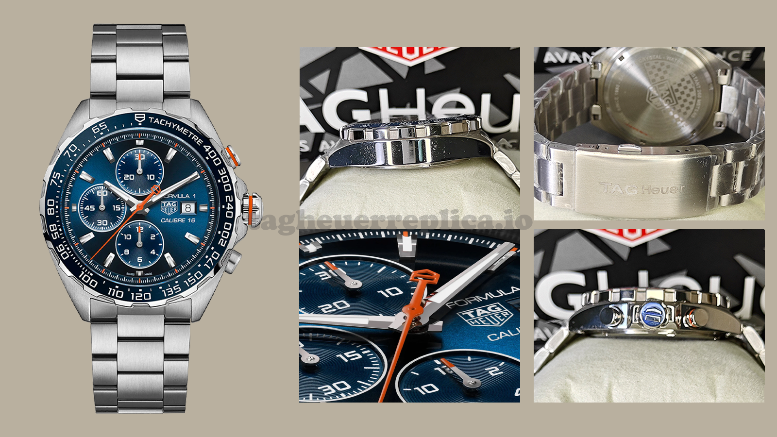 Replica TAG Heuer Formula 1 CAZ201G.BA0876 44mm Blue Sunburst Dial - Detailed image