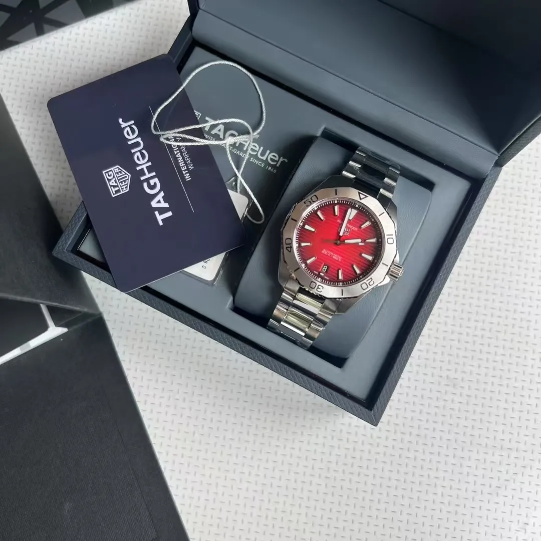 TAG Heuer Aquaracer Professional 200 Red Automatic Watch 40mm card