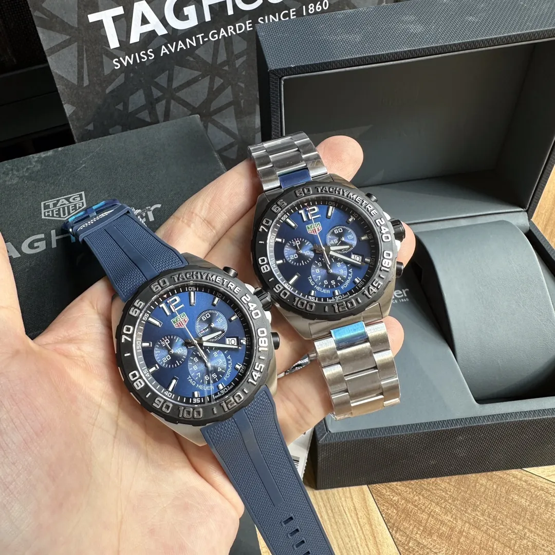 TAG Heuer FORMULA 1 Chronograph Quartz Blue Dial Rubber Band band