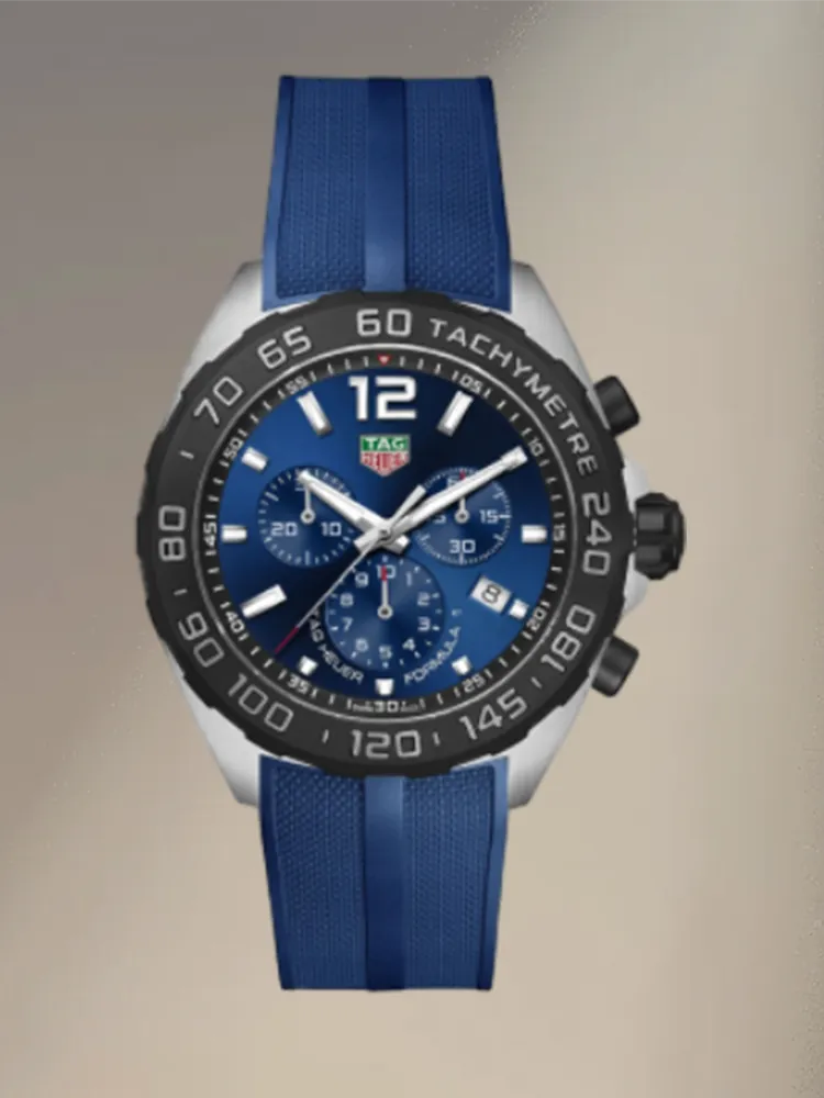 TAG Heuer FORMULA 1 Chronograph Quartz Blue Dial Rubber Band