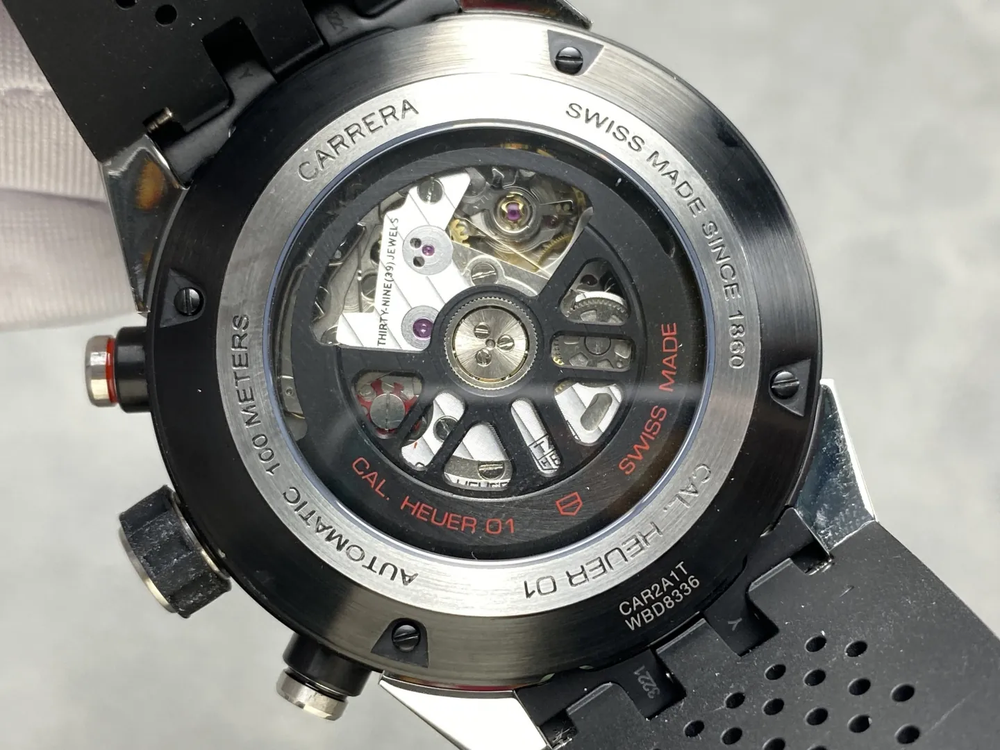 TAG Heuer Carrera Calibre Heuer 01 Automatic Skeleton Dial Men's Watch back