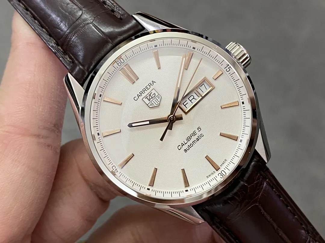 TAG Heuer Carrera Day-Date Automatic 41 mm Watch in hand