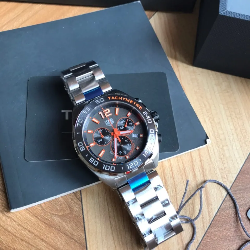 TAG Heuer Formula 1 43mm Men's Watch Black and Orange Dial front