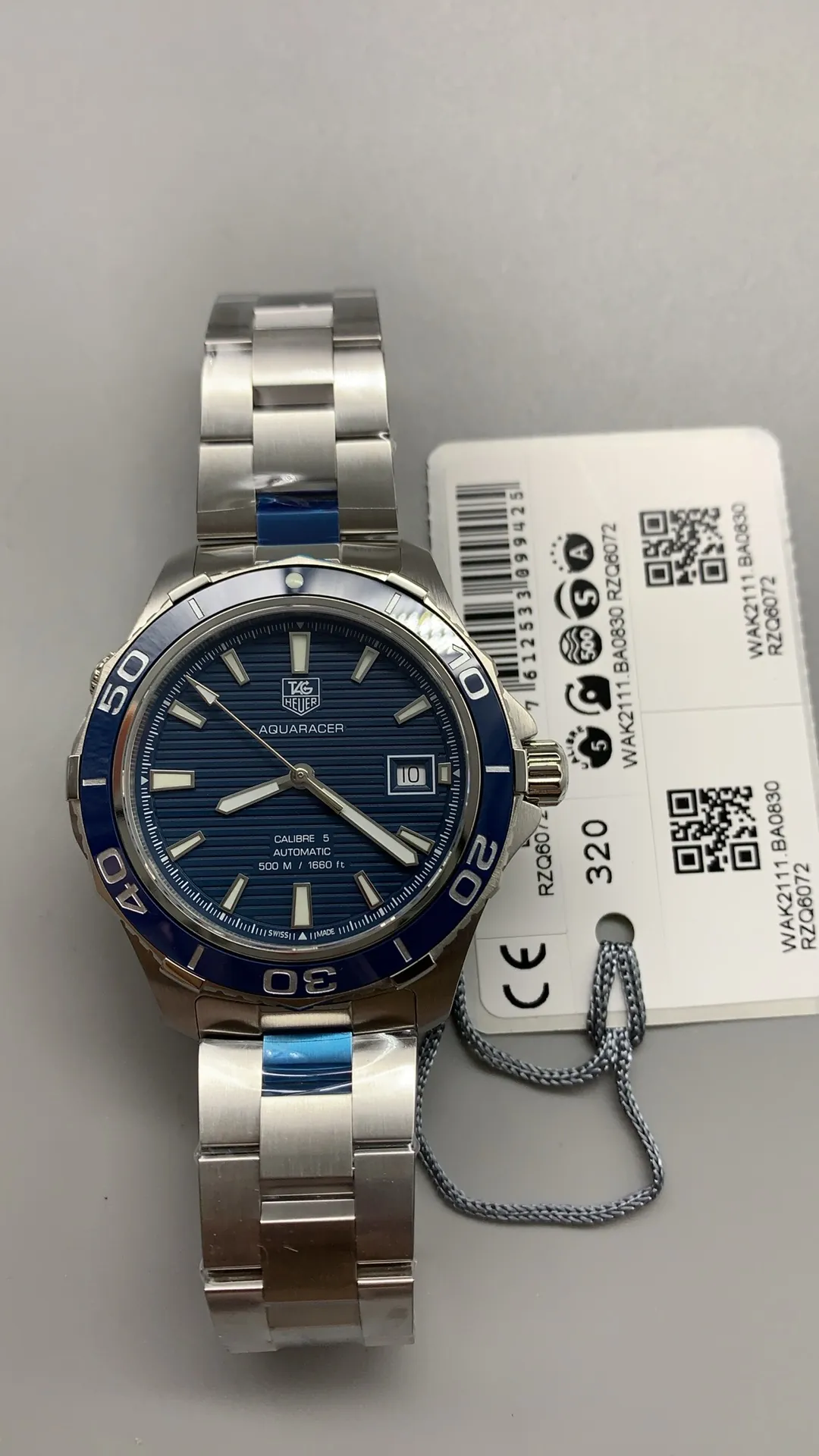 TAG Heuer Aquaracer Calibre 5 500M WAK2111.BA0830 Replica Watch - front
