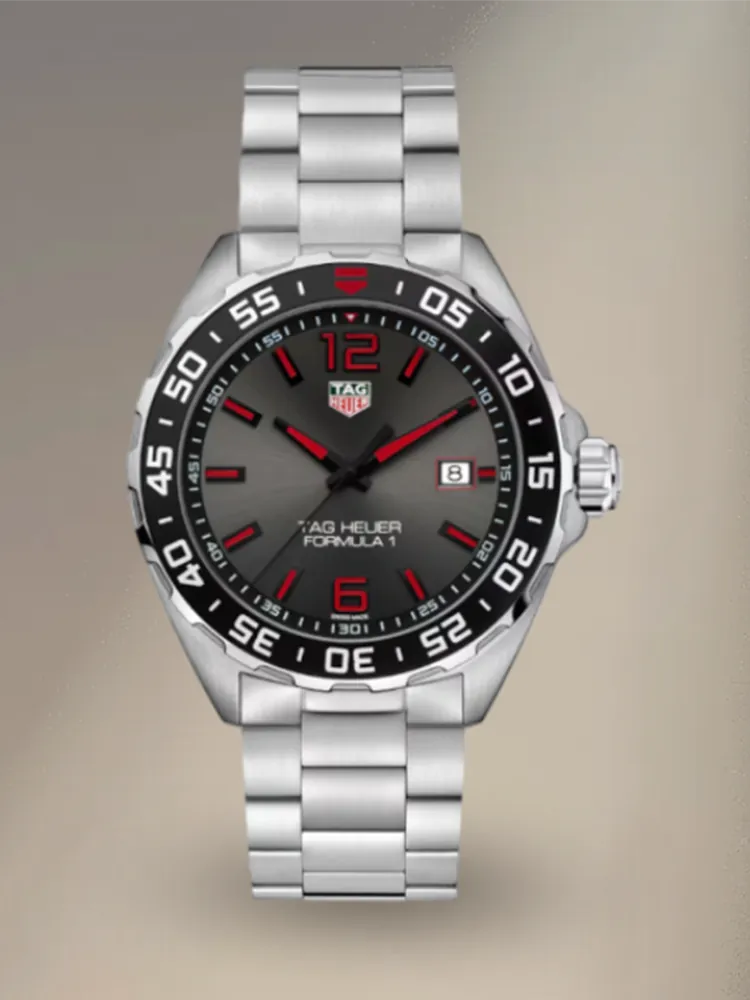 TAG Heuer Formula 1 Quartz 43mm WAZ1018.BA0842 Grey Dial Black Bezel Stainless Steel Watch