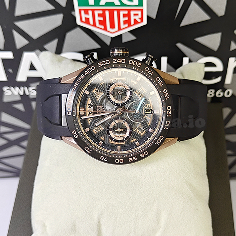 Replica TAG Heuer Carrera CBU2050.FT6273 44mm Rose Gold Skeleton TH20-00 Movement Extreme Sport Men Watch - Front 3
