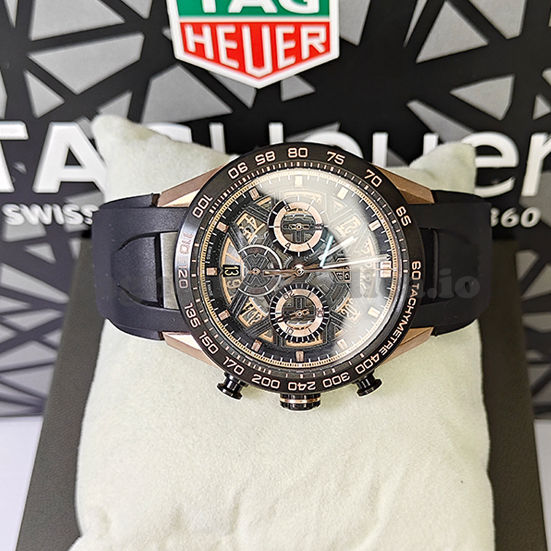 Replica TAG Heuer Carrera CBU2050.FT6273 44mm Rose Gold Skeleton TH20-00 Movement Extreme Sport Men Watch - Front 4

