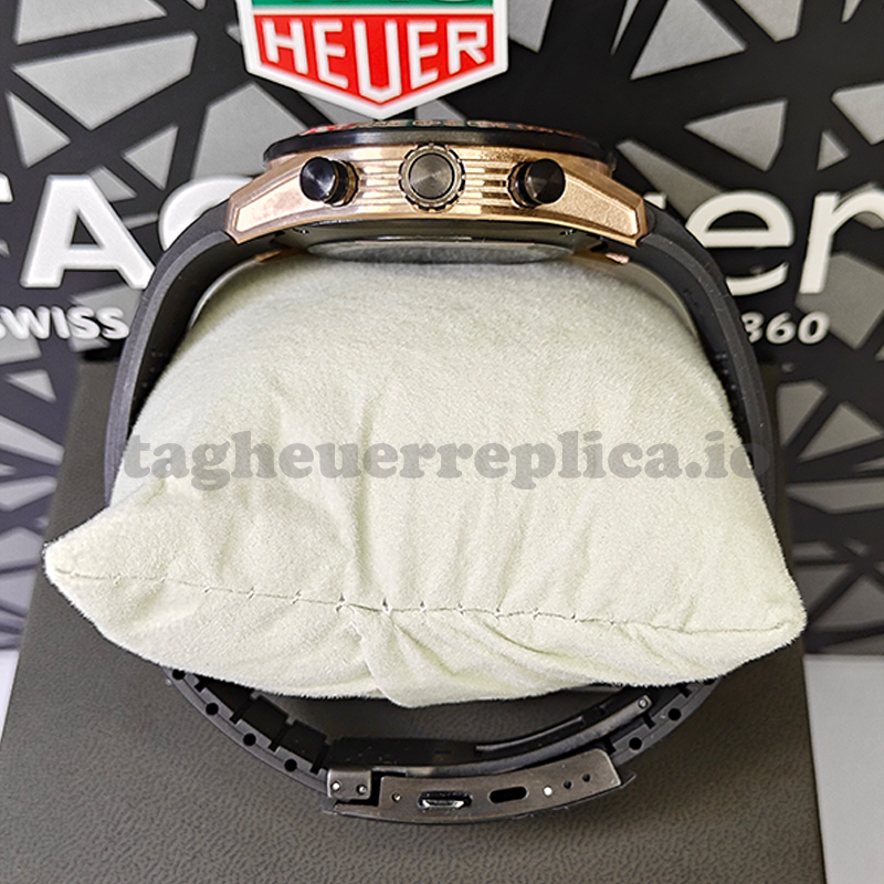Replica TAG Heuer Carrera CBU2050.FT6273 44mm Rose Gold Skeleton TH20-00 Movement Extreme Sport Men Watch - Crown
