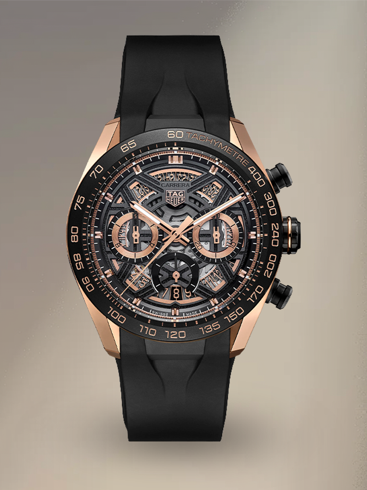 Replica TAG Heuer Carrera CBU2050.FT6273 44mm Rose Gold Skeleton TH20-00 Movement Extreme Sport Men Watch - Main image
