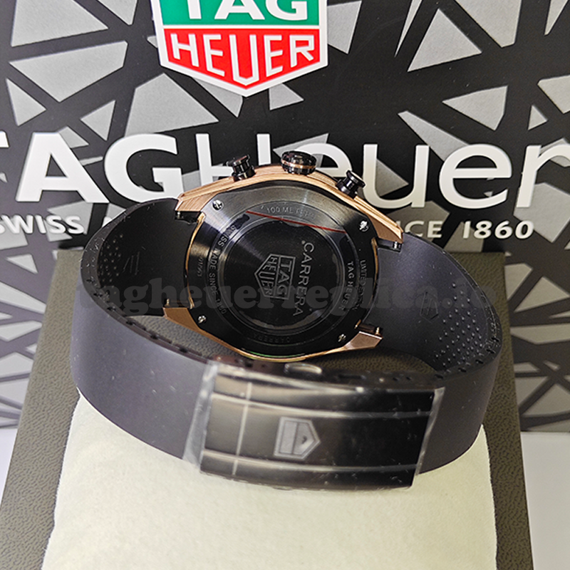 Replica TAG Heuer Carrera CBU2050.FT6273 44mm Rose Gold Skeleton TH20-00 Movement Extreme Sport Men Watch - Back
