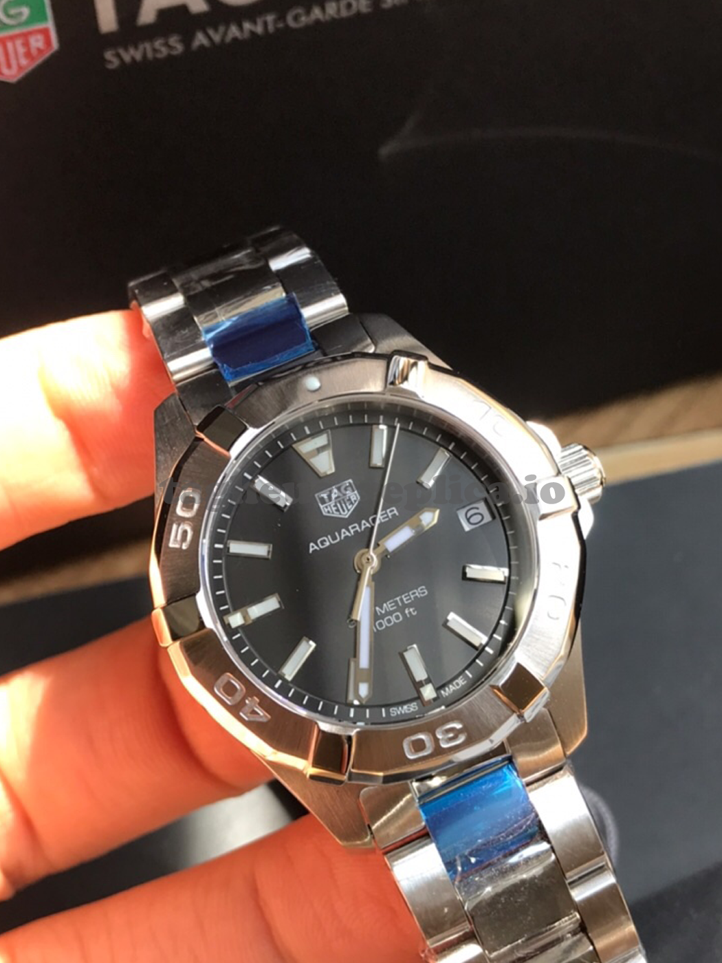Replica TAG Heuer Aquaracer WBD1310.BA0740 32mm Black Sunray Dial - Front 3